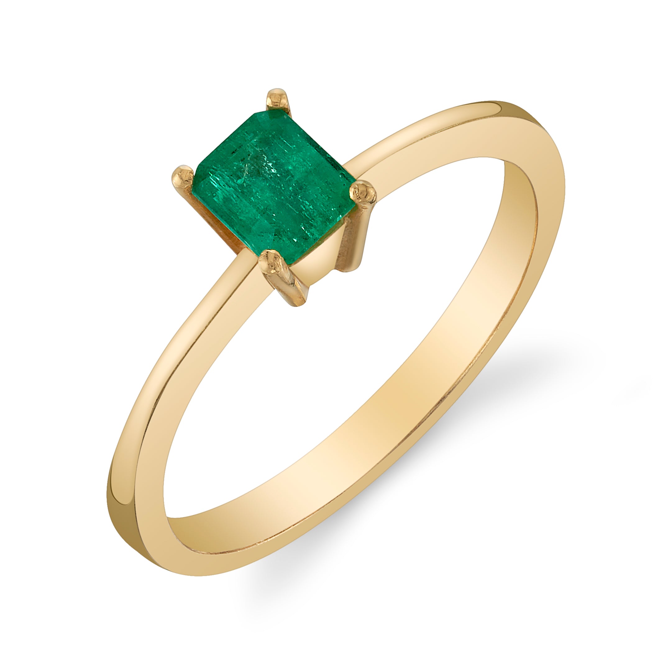 Estate Emerald-Cut Columbian Emerald Ring Ring Roseark Vintage