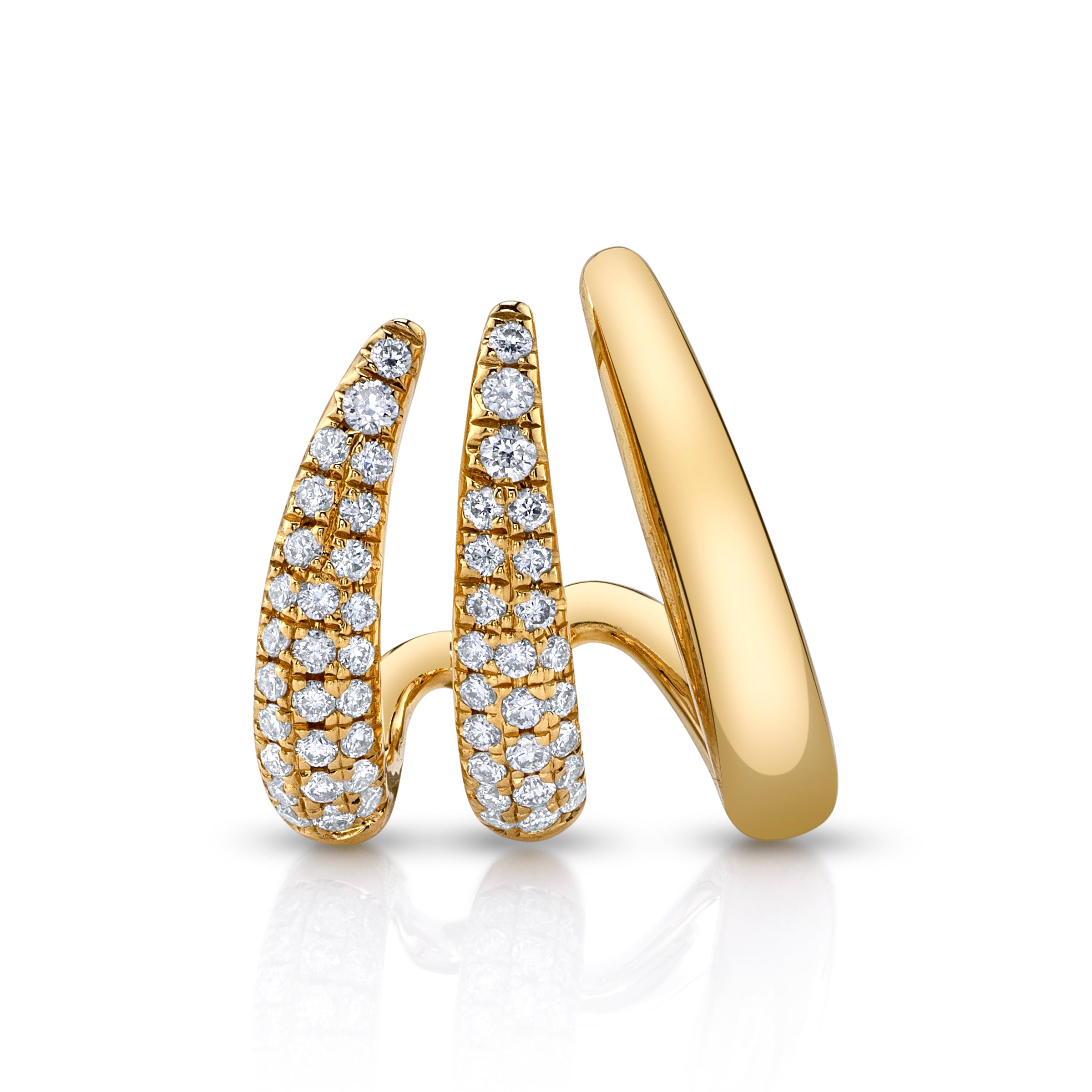 Pave Diamond Three-Point Ear Cuff Ear Cuff Earring Roseark Deux   