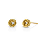 Rosebud Stud, Small Stud Earrings Roseark Jewelry Yellow Gold Pair