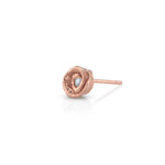 Rosebud Stud, Large Stud Earrings Roseark Jewelry Rose gold Single