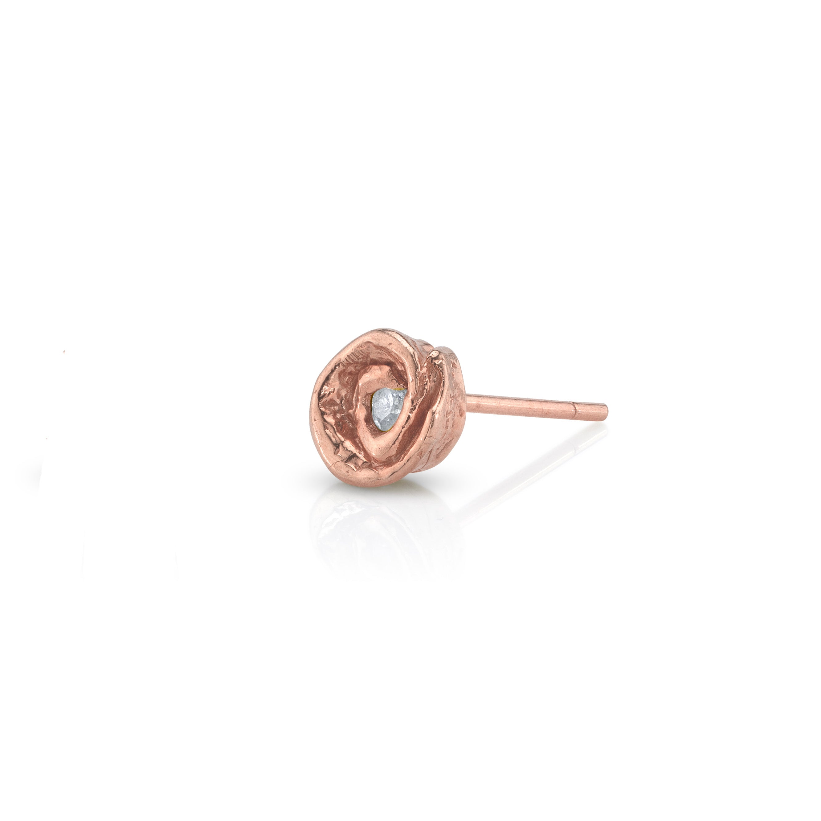 Rosebud Stud, Small Stud Earrings Roseark Jewelry Rose gold Single