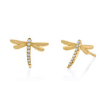 Dragonfly Stud with Diamonds Stud Earrings Roseark Deux Pair