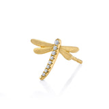 Dragonfly Stud with Diamonds Stud Earrings Roseark Deux Single