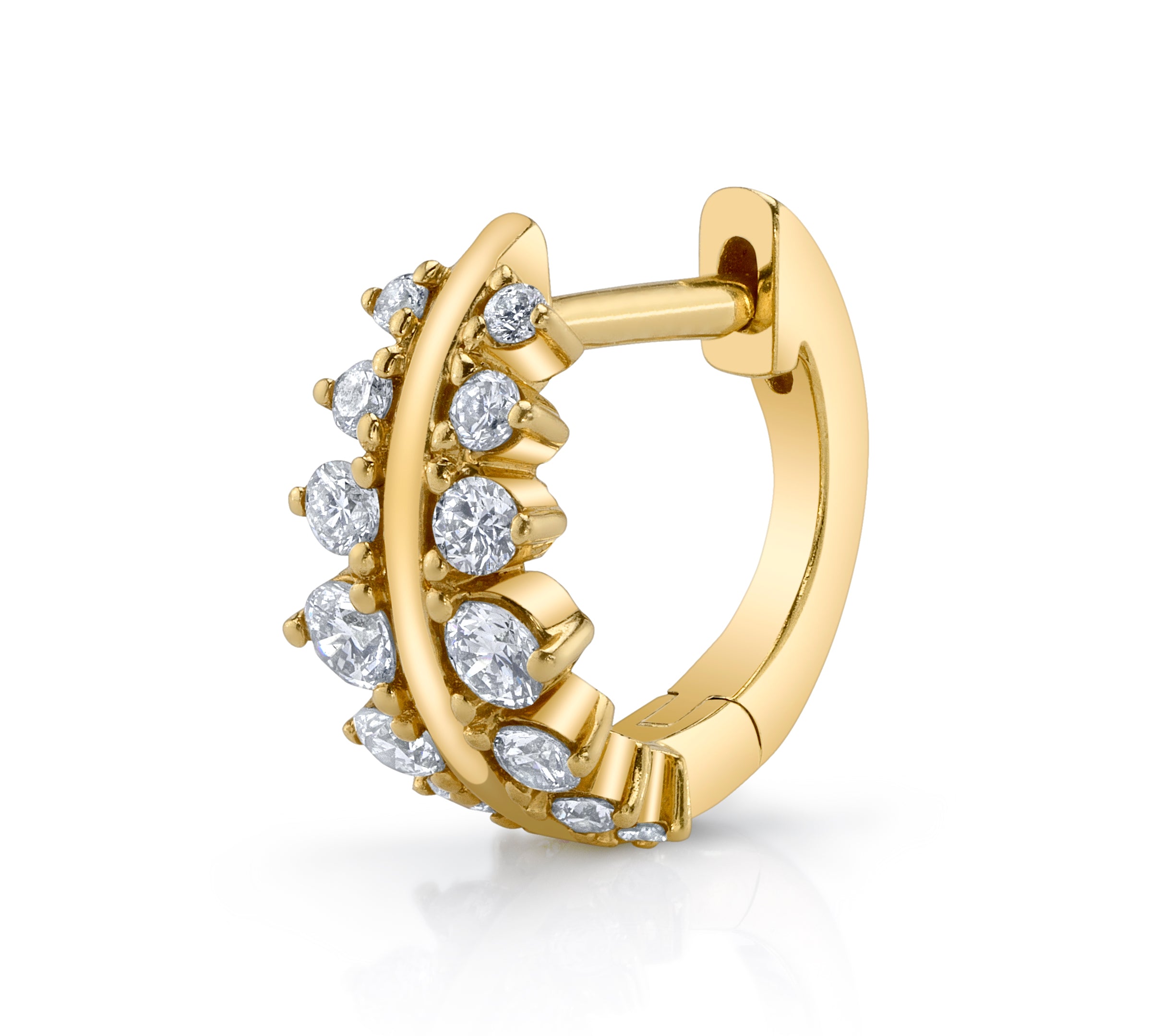 Bezel Diamond Huggie Huggie Earrings Roseark Deux Single  