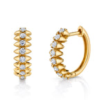 Diamond Line Spike Huggie, Channel Huggie Earrings Roseark Deux