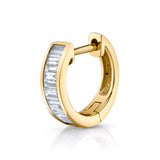 Channel Set Baguette Diamond Huggie Huggie Earrings Roseark Deux Single  