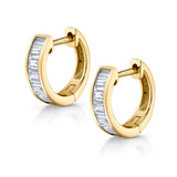 Channel Set Baguette Diamond Huggie Huggie Earrings Roseark Deux