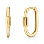 Golden Carabiner Huggie Huggie Earrings Roseark Deux Pair  
