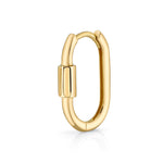 Golden Carabiner Huggie Huggie Earrings Roseark Deux Single  
