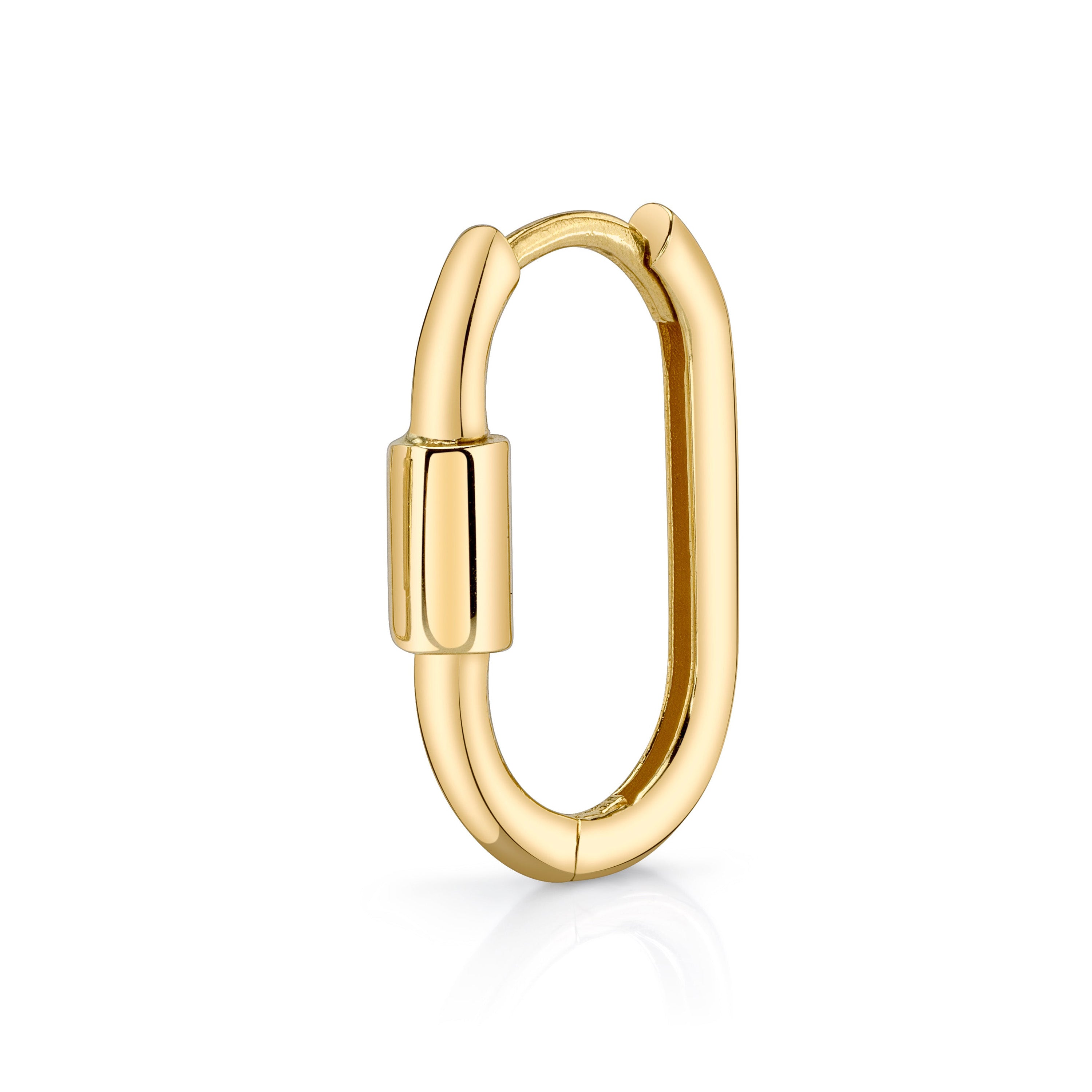 Golden Carabiner Huggie Huggie Earrings Roseark Deux Single  