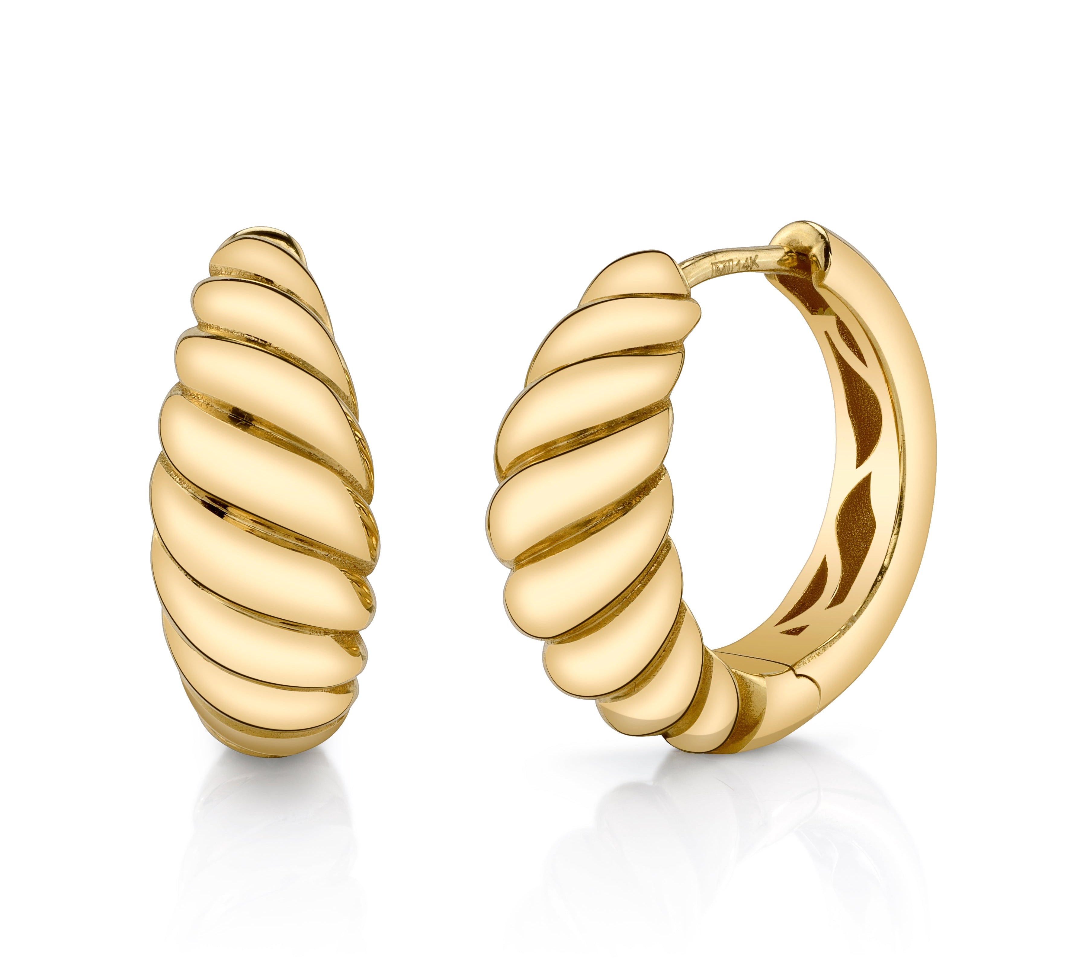 Twist Huggie Huggie Earrings Roseark Deux Pair Wide