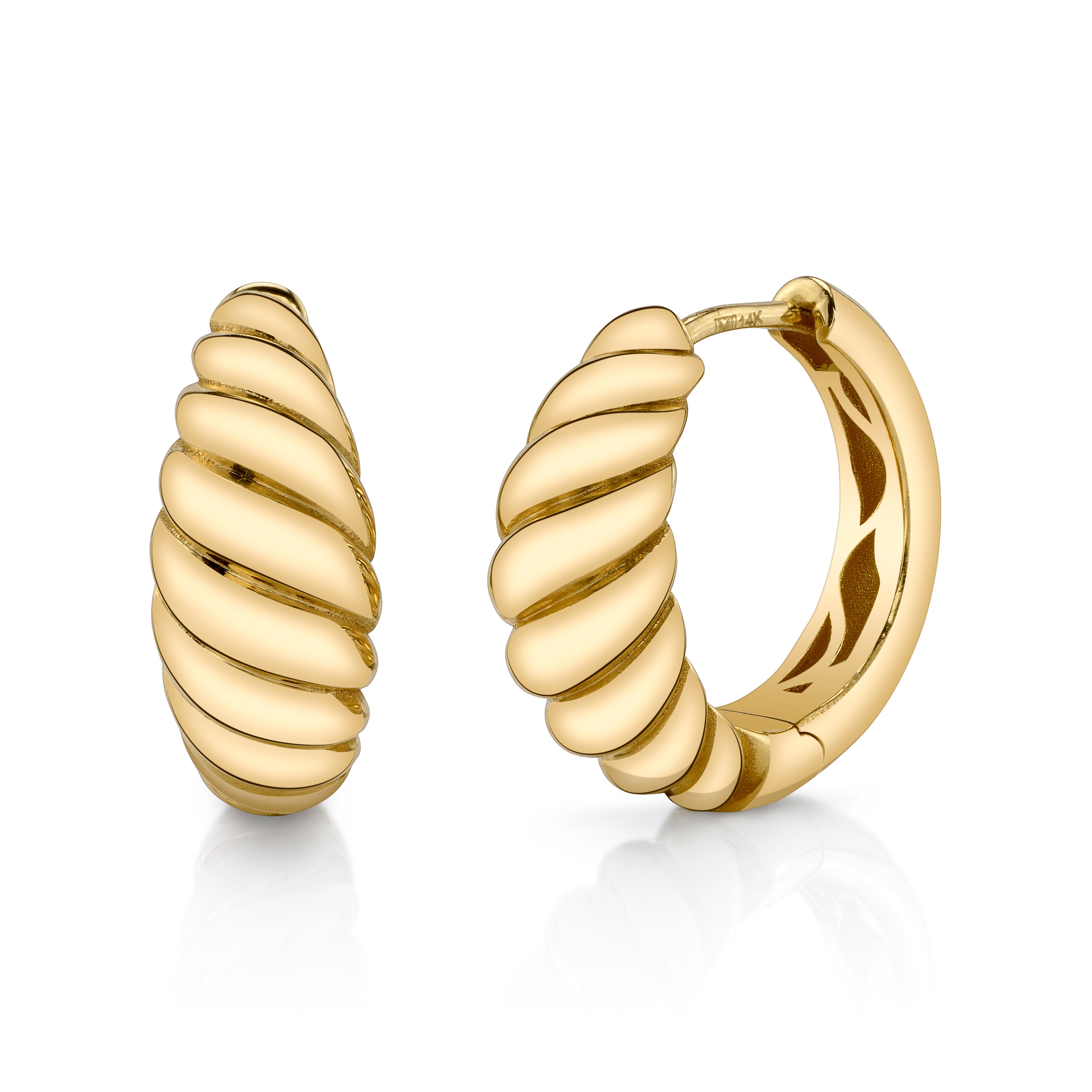 Twist Huggie Huggie Earrings Roseark Deux Pair Wide