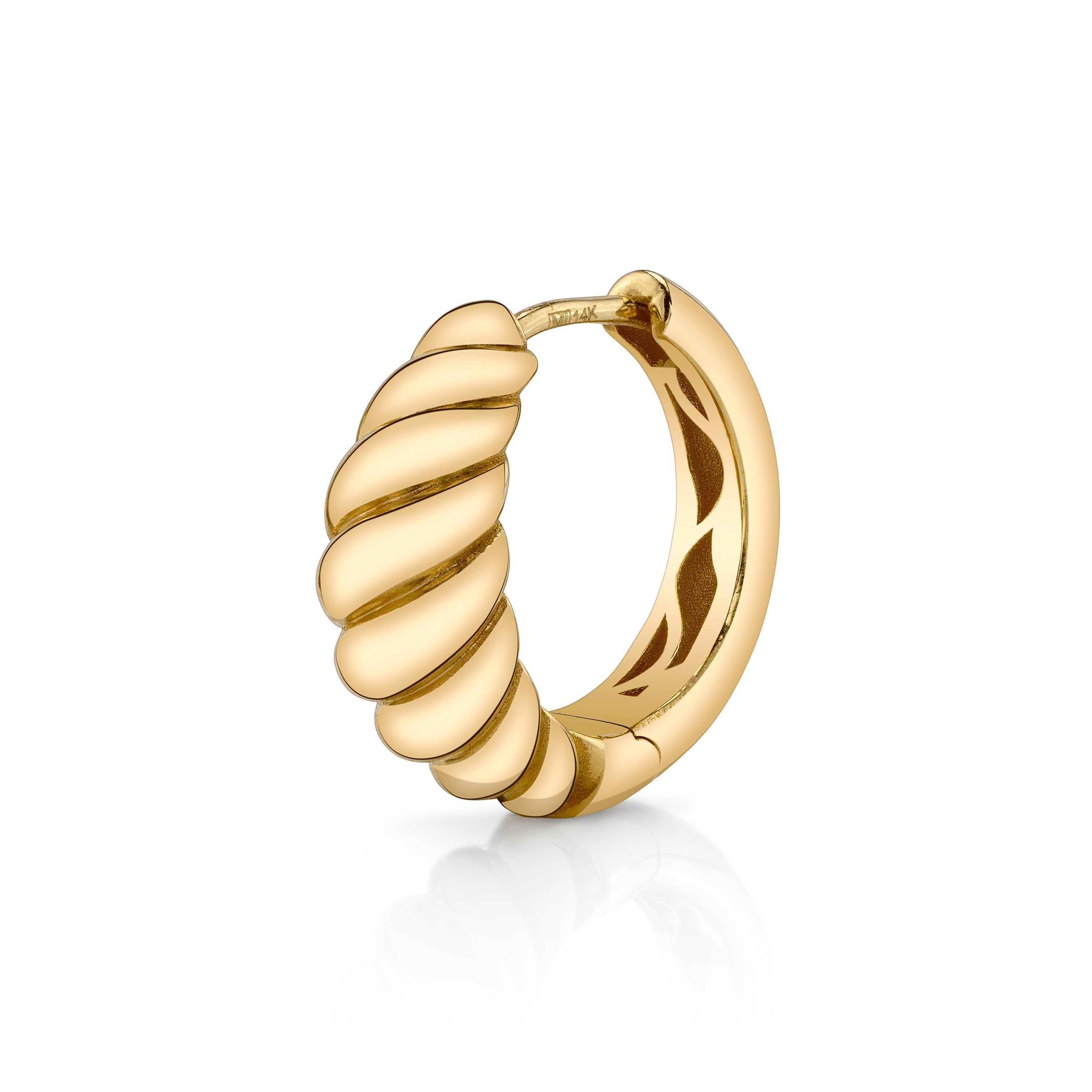 Twist Huggie Huggie Earrings Roseark Deux Single Wide