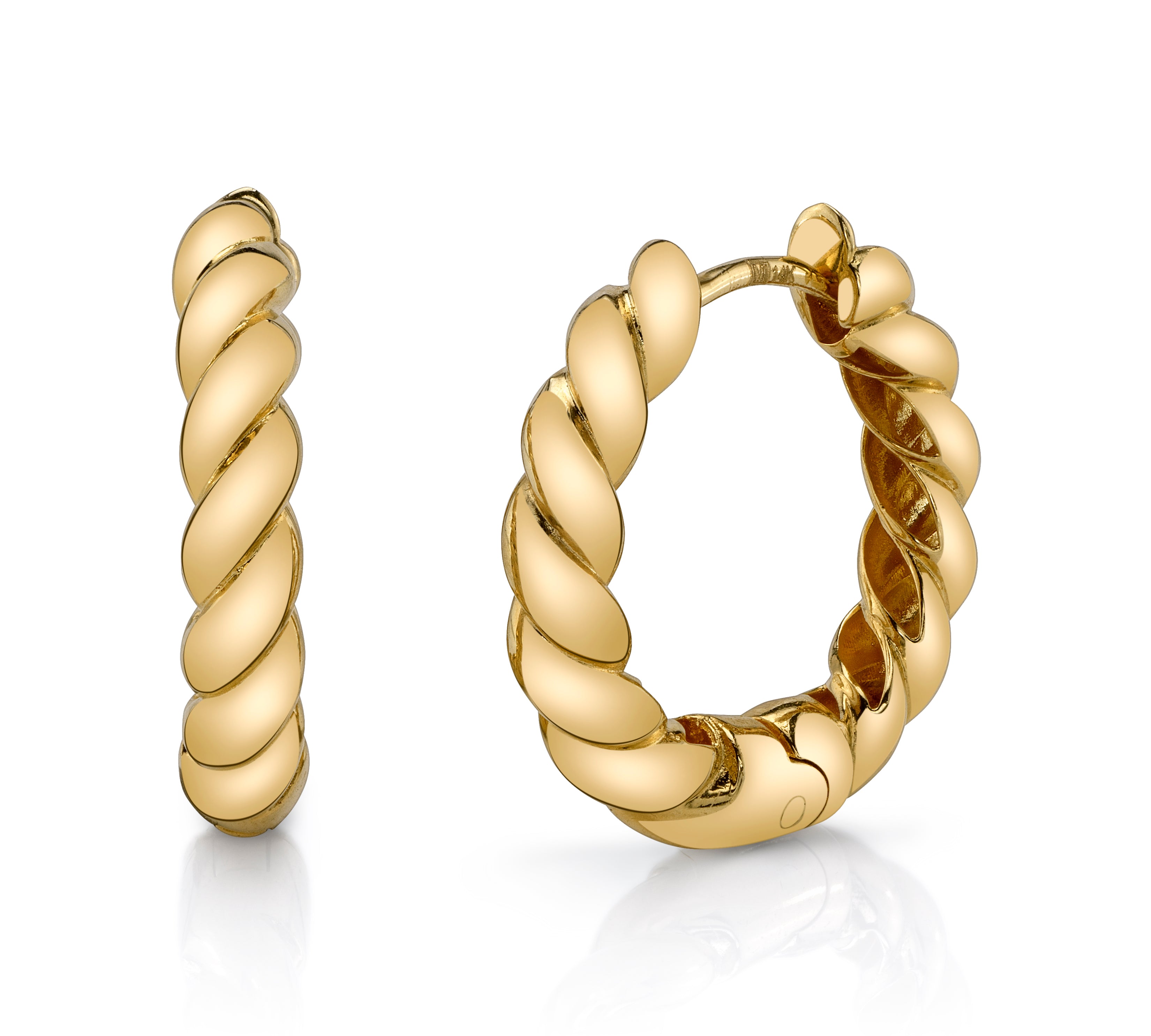 Twist Huggie Huggie Earrings Roseark Deux Pair Thin