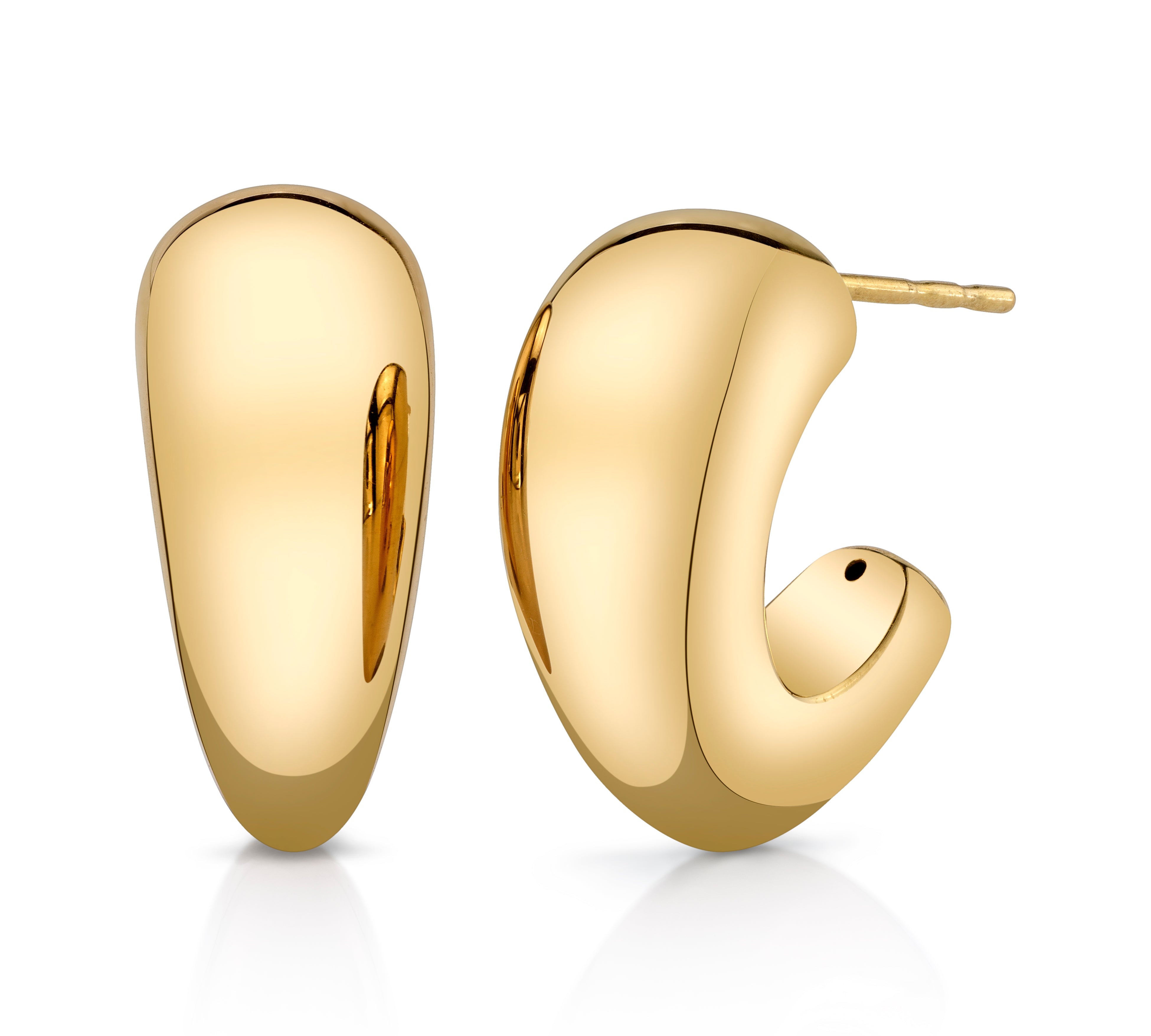 Puffy Half-Hoop Hoop Earrings Roseark Deux Pair