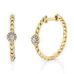 Diamond Halo Twist Hoops, Pair Hoop Earrings Roseark Deux