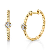 Diamond Halo Twist Hoops, Pair Hoop Earrings Roseark Deux
