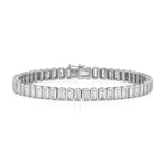 Diamond Baguette Tennis Bracelet Tennis Bracelet Roseark Deux White Gold  