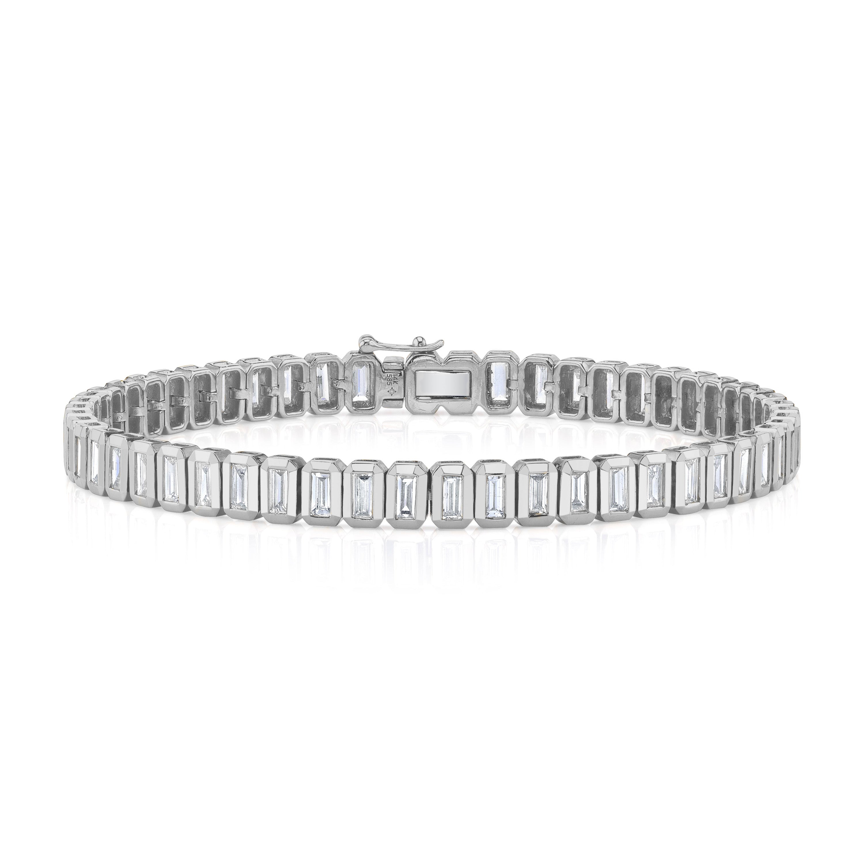 Diamond Baguette Tennis Bracelet Tennis Bracelet Roseark Deux White Gold  