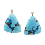 OOAK Turquoise and Diamond Earrings Statement Earrings Jill Hoffmeister