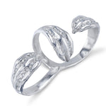 Saffron Two Finger Ring with Diamonds Two Finger Ring Roseark Sterling Silver