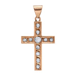 Vintage Cross with Diamonds Charm Roseark Vintage   