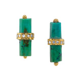 Turquoise Barrel Diamond Bar Stud Earrings Stud Earrings Roseark Vintage