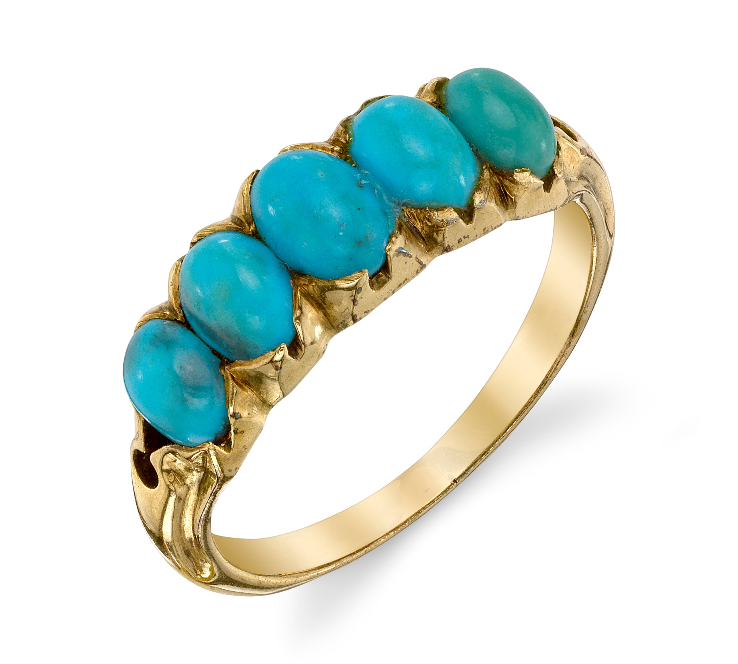 Antique Victorian Five-Stone Turquoise Ring Ring Roseark Vintage