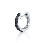 Black Diamond Huggie Huggie Earrings Roseark Deux White Gold Single