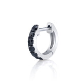 Black Diamond Huggie Huggie Earrings Roseark Deux White Gold Single