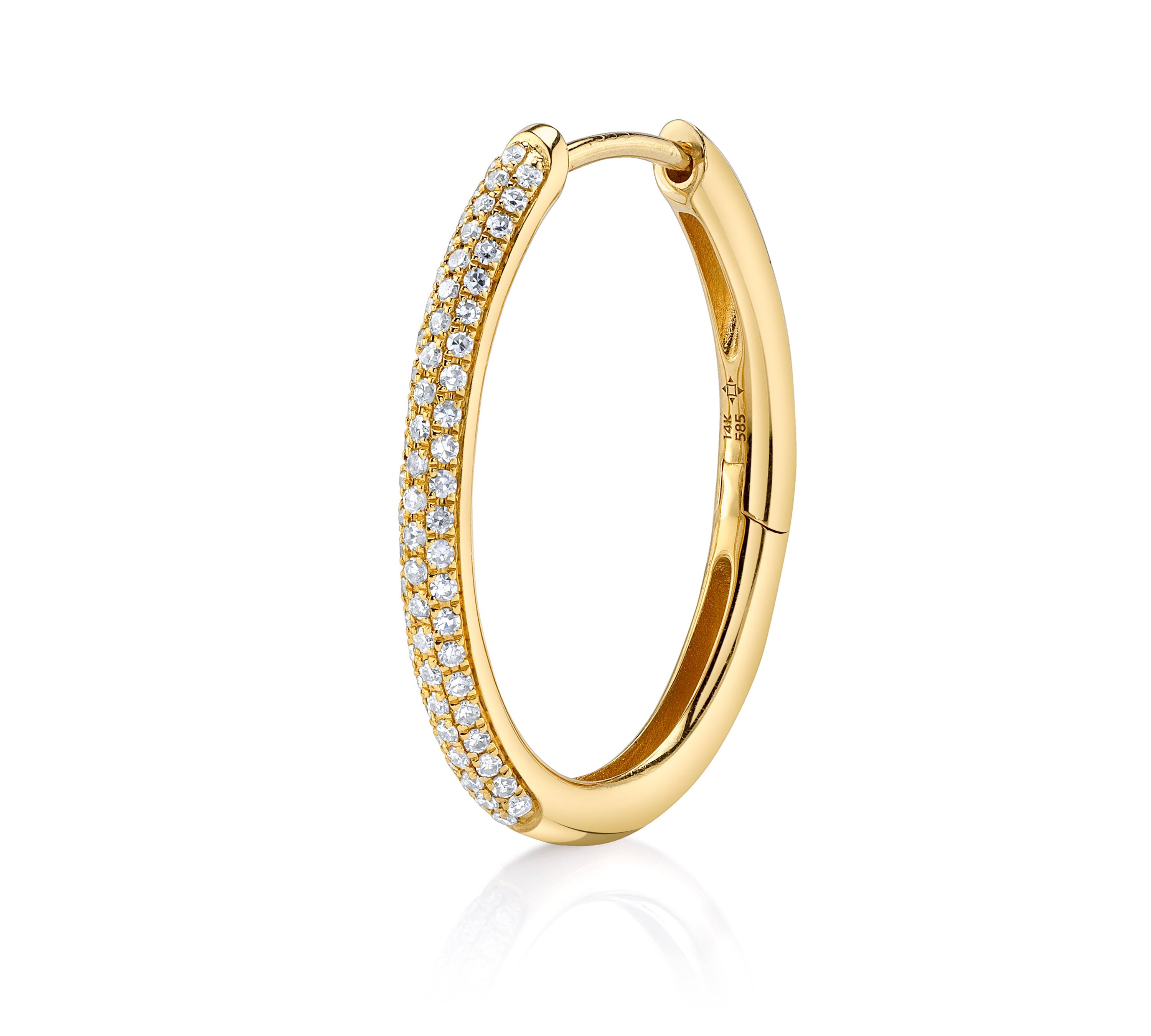 Pave Diamond Bridgette Hoop Hoop Earrings Roseark Deux Single