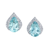 Oval Aquamarine Diamond Studs Stud Earrings Roseark India