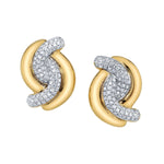 Pave Diamond Wrap Gold Stud, Pair Stud Earrings Roseark Deux