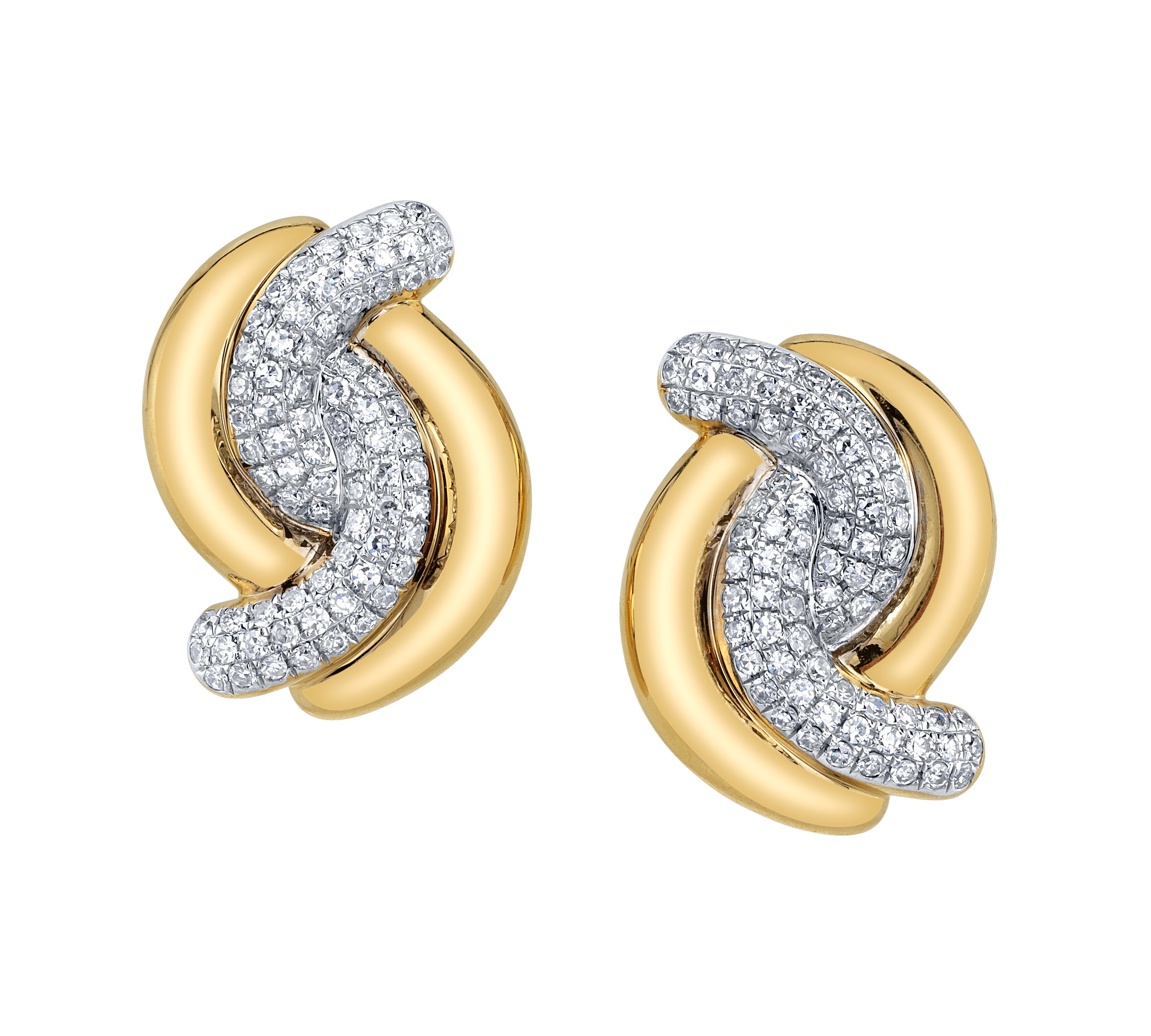 Pave Diamond Wrap Gold Stud, Pair Stud Earrings Roseark Deux