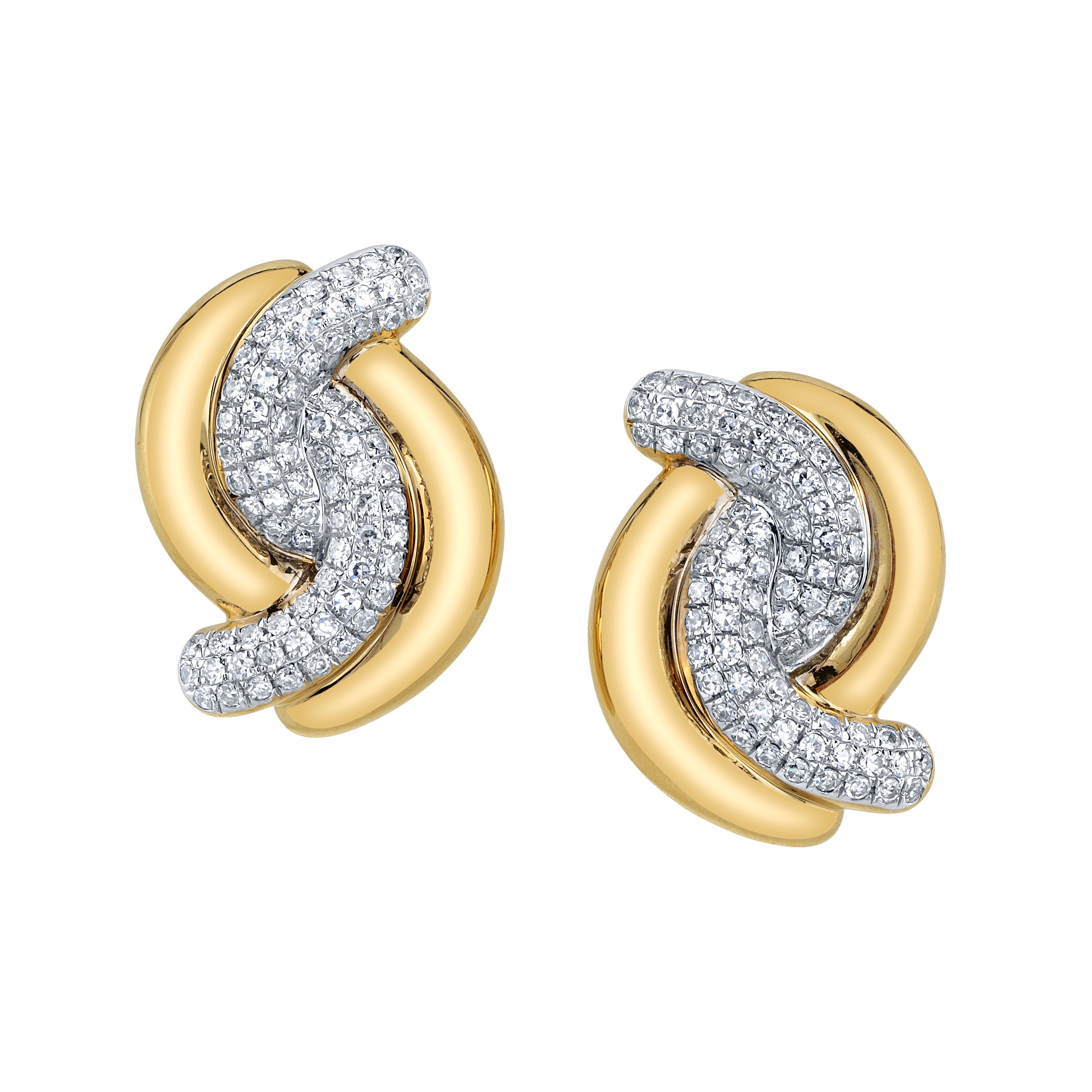 Pave Diamond Wrap Gold Stud, Pair Stud Earrings Roseark Deux