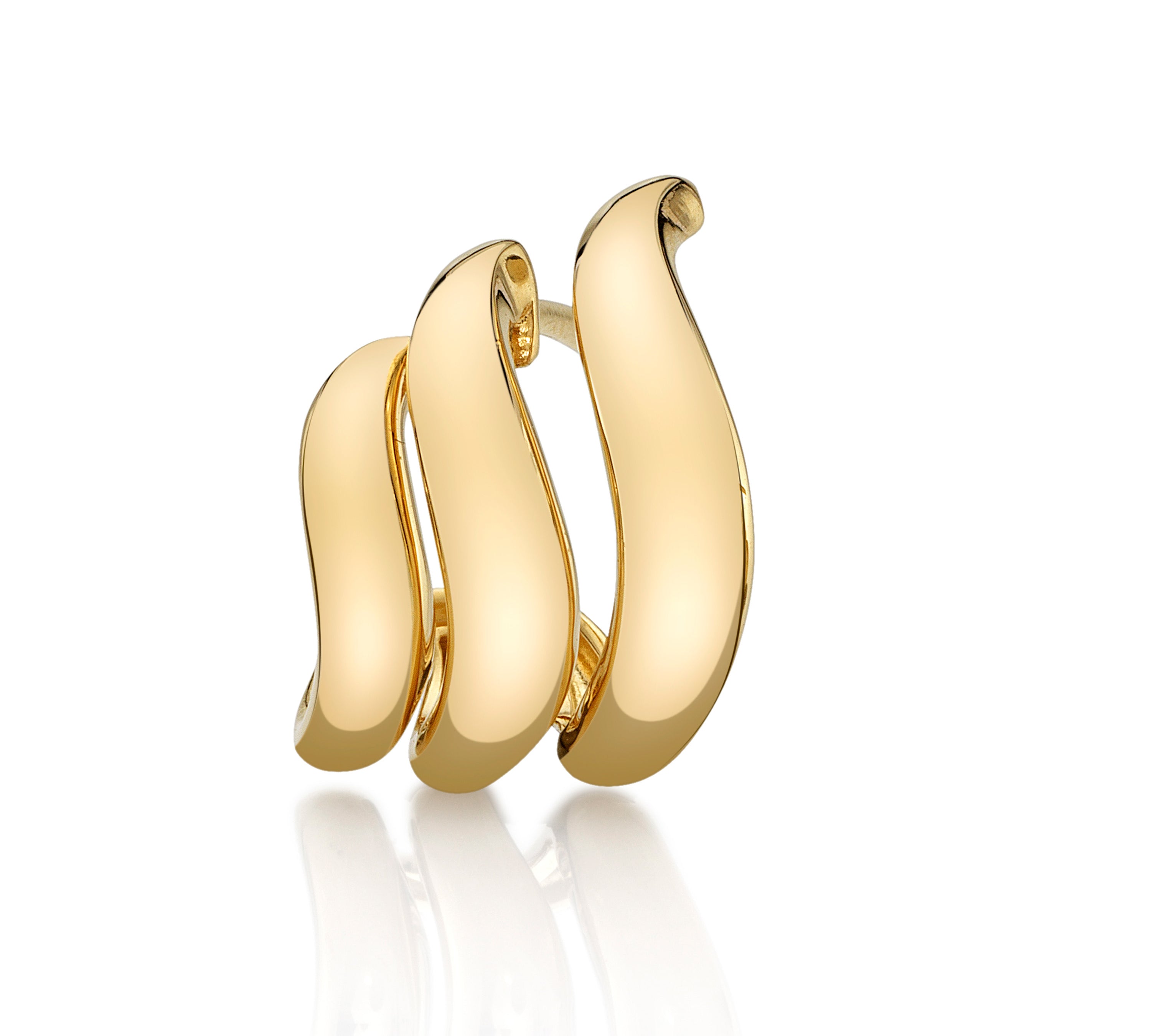 Three Line Gradual Half-Huggie Ear Cuff Earring Roseark Deux Single Right