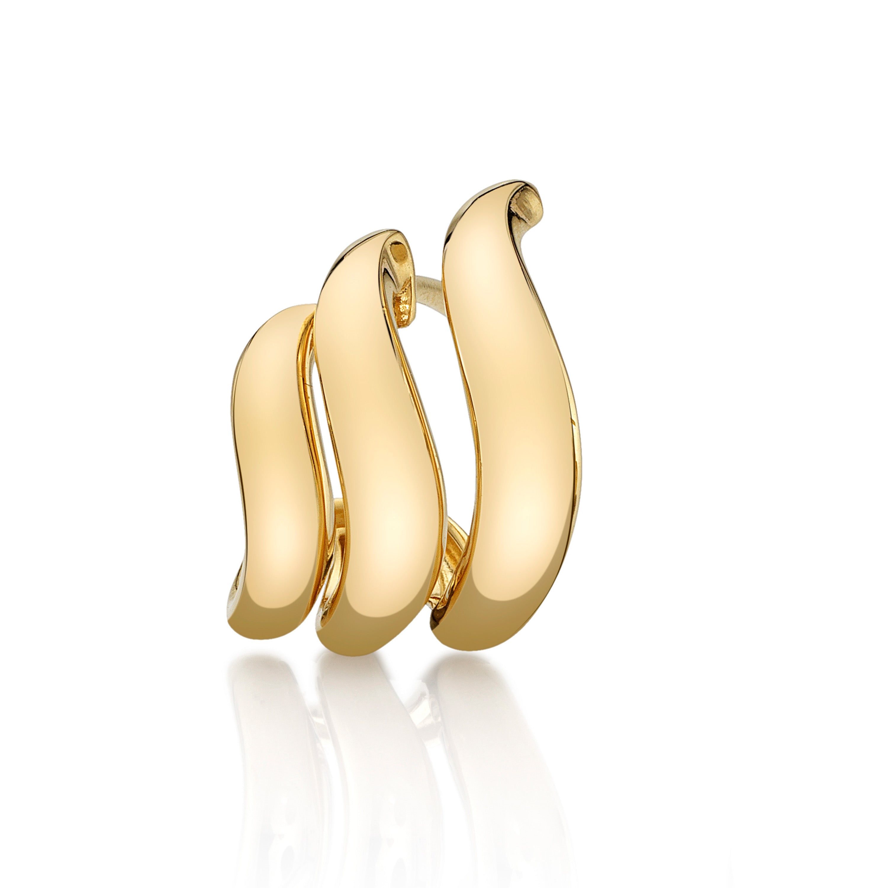 Three Line Gradual Half-Huggie Ear Cuff Earring Roseark Deux Single Right