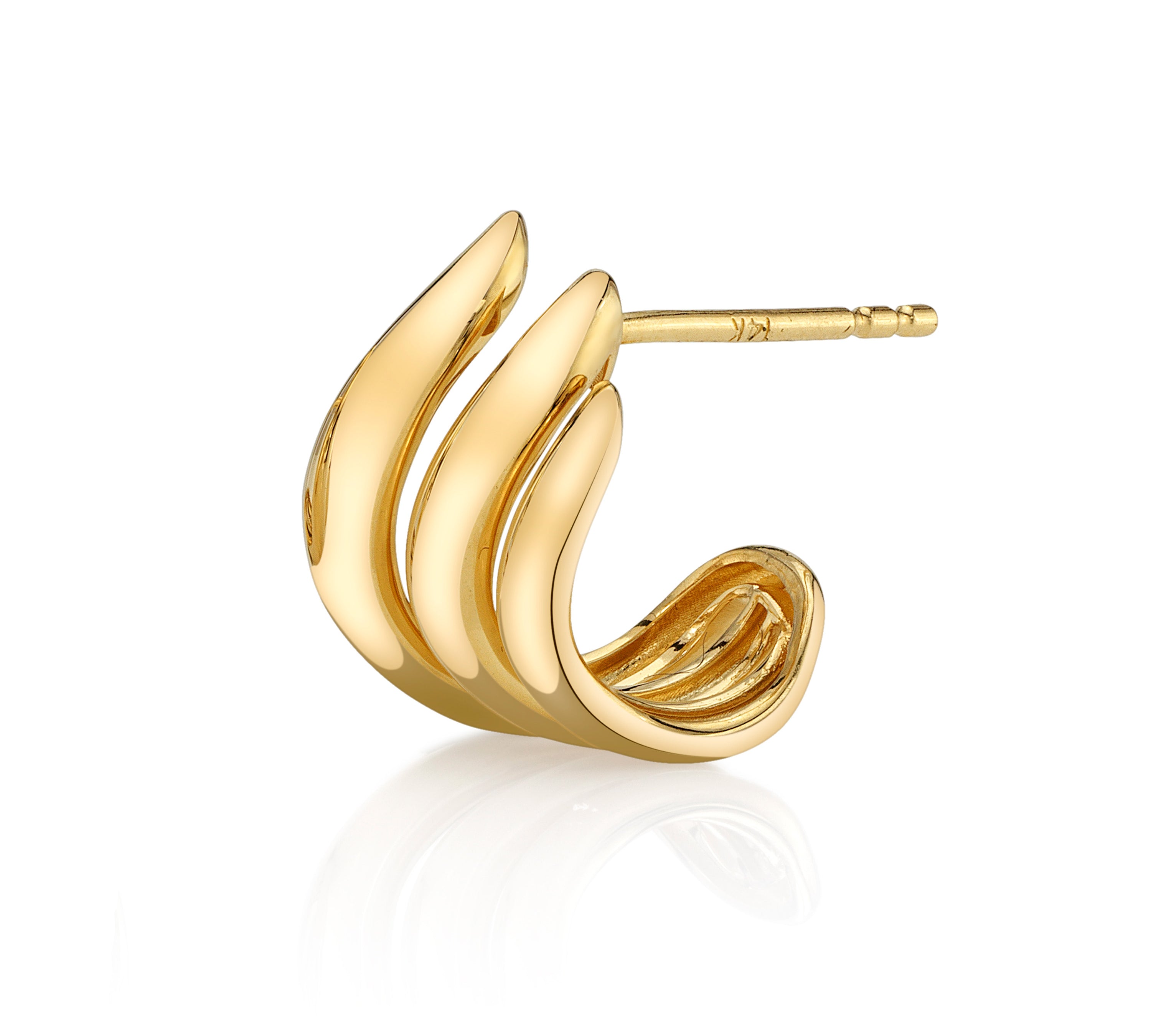 Three Line Gradual Half-Huggie Ear Cuff Earring Roseark Deux Single Left