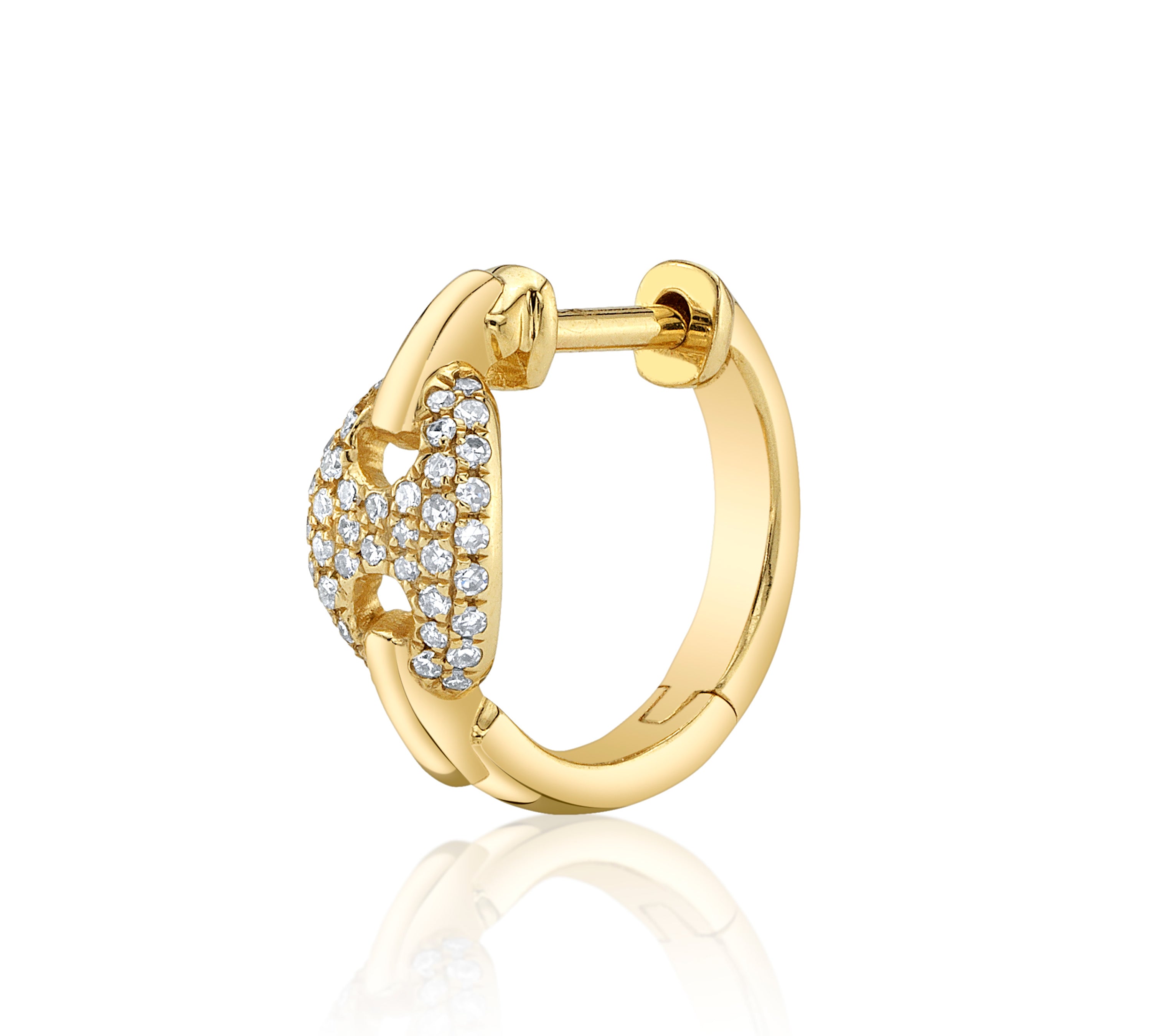 Tag Diamond Huggie Huggie Earrings Roseark Deux Single