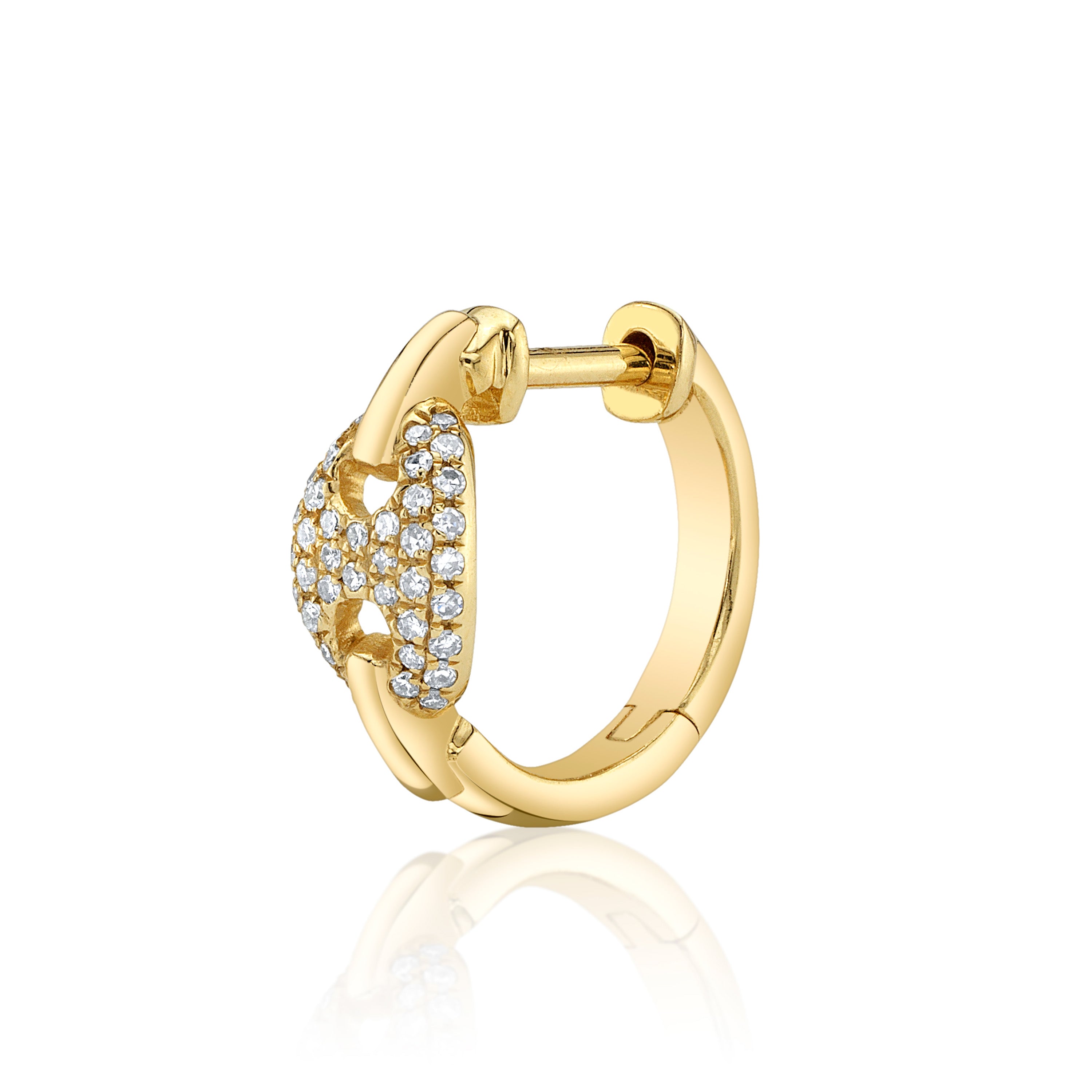 Tag Diamond Huggie Huggie Earrings Roseark Deux Single