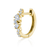 Baguette Tear Round Cluster Diamond Huggie Huggie Earrings Roseark Deux