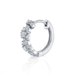 Marquise-Pear-Round Cluster Diamond Huggie Huggie Earrings Roseark Deux Single