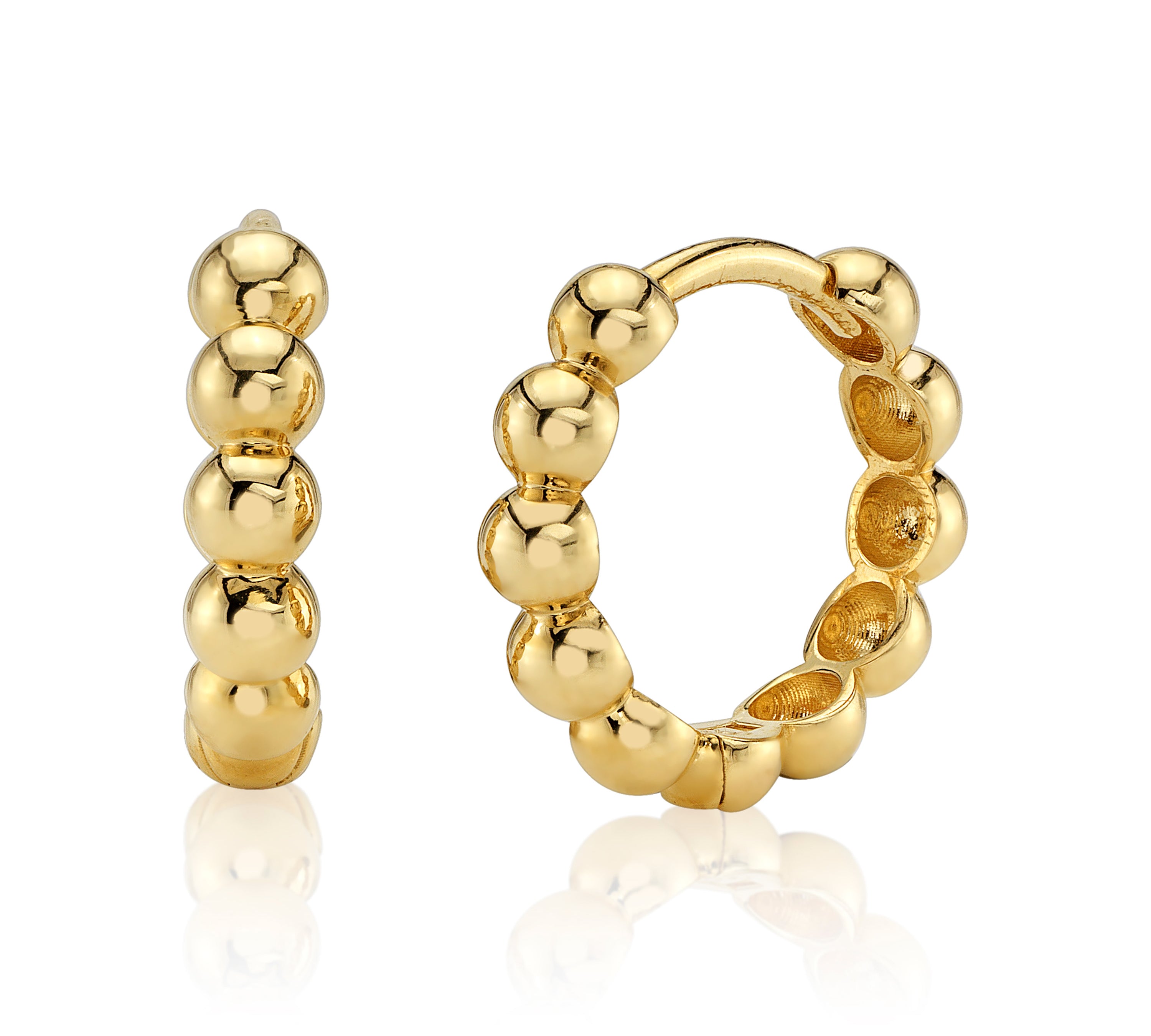 Dotted Huggie Hoop Huggie Earrings Roseark Deux Pair