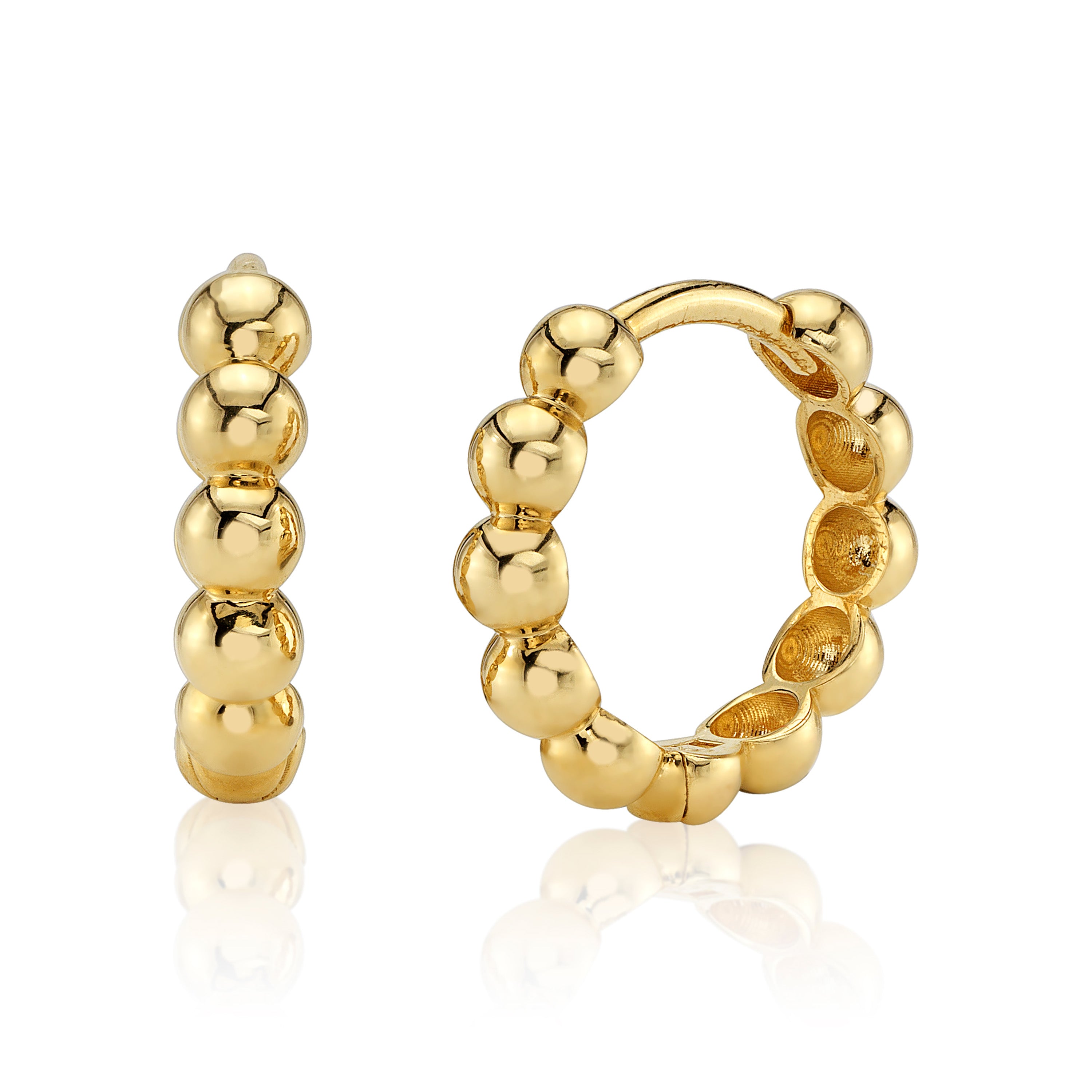Dotted Huggie Hoop Huggie Earrings Roseark Deux Pair