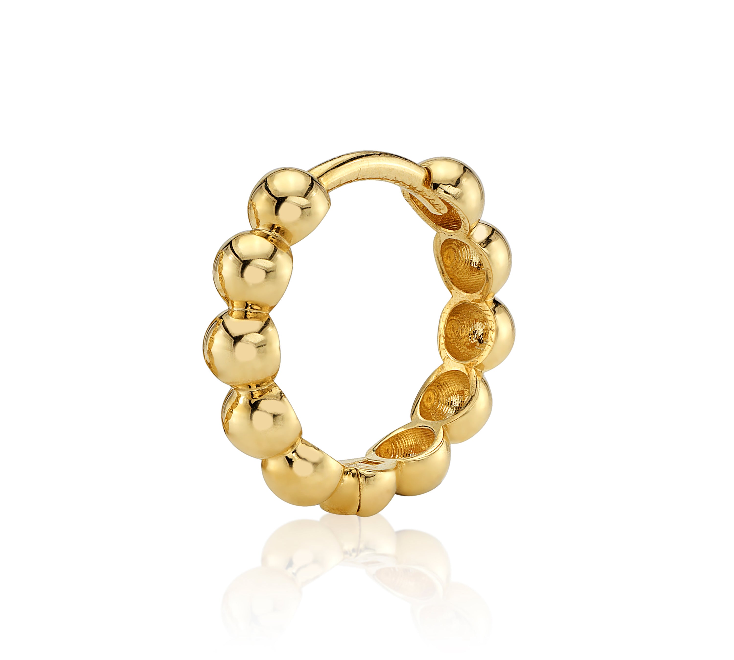 Dotted Huggie Hoop Huggie Earrings Roseark Deux Single