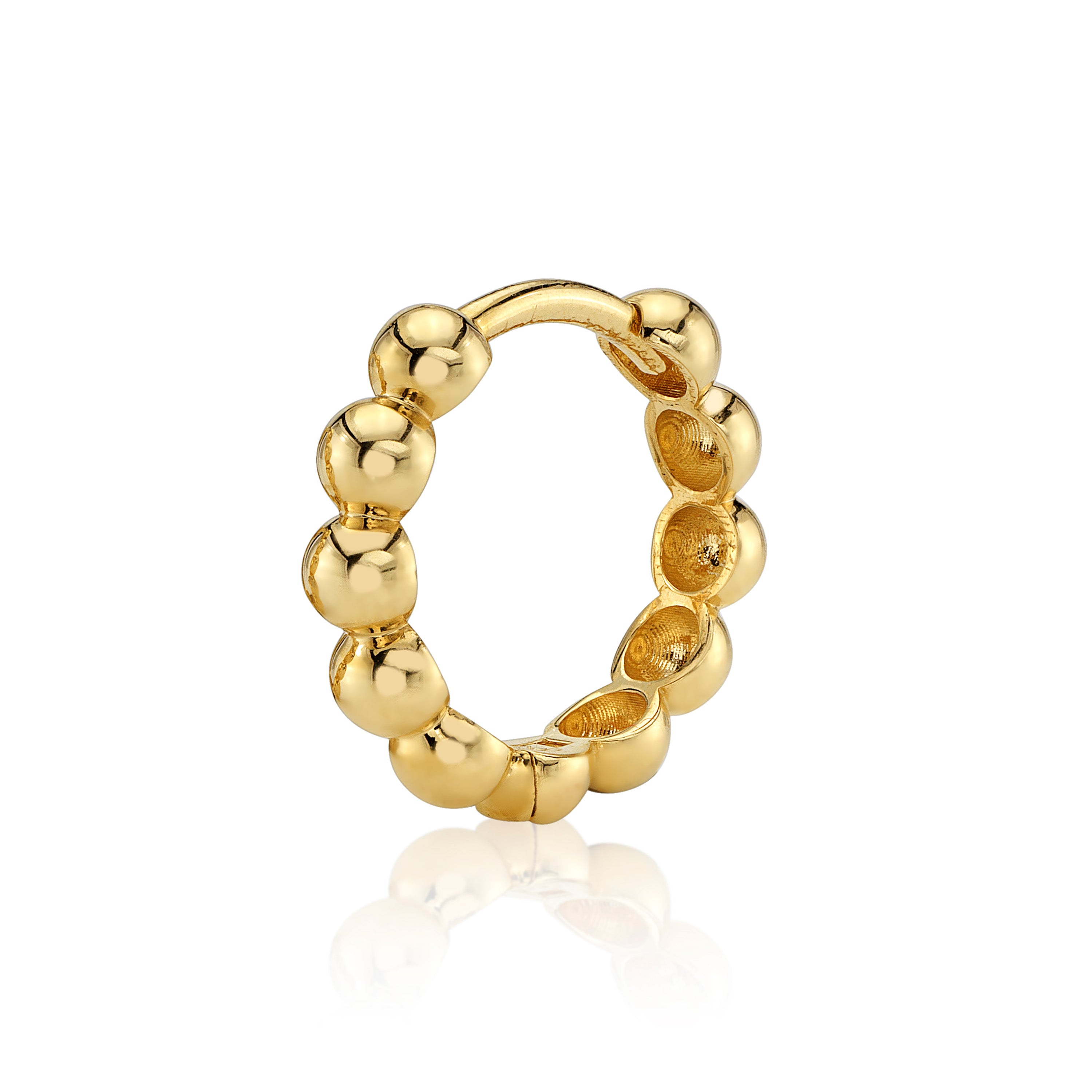 Dotted Huggie Hoop Huggie Earrings Roseark Deux Single