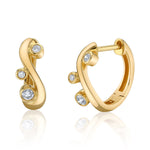 Diamond S-Huggie Huggie Earrings Roseark Deux Pair