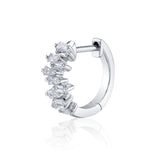 Tapered Baguette Diamond Huggie Hoop Earrings Roseark Deux Single