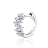 Tapered Baguette Diamond Huggie Hoop Earrings Roseark Deux Single