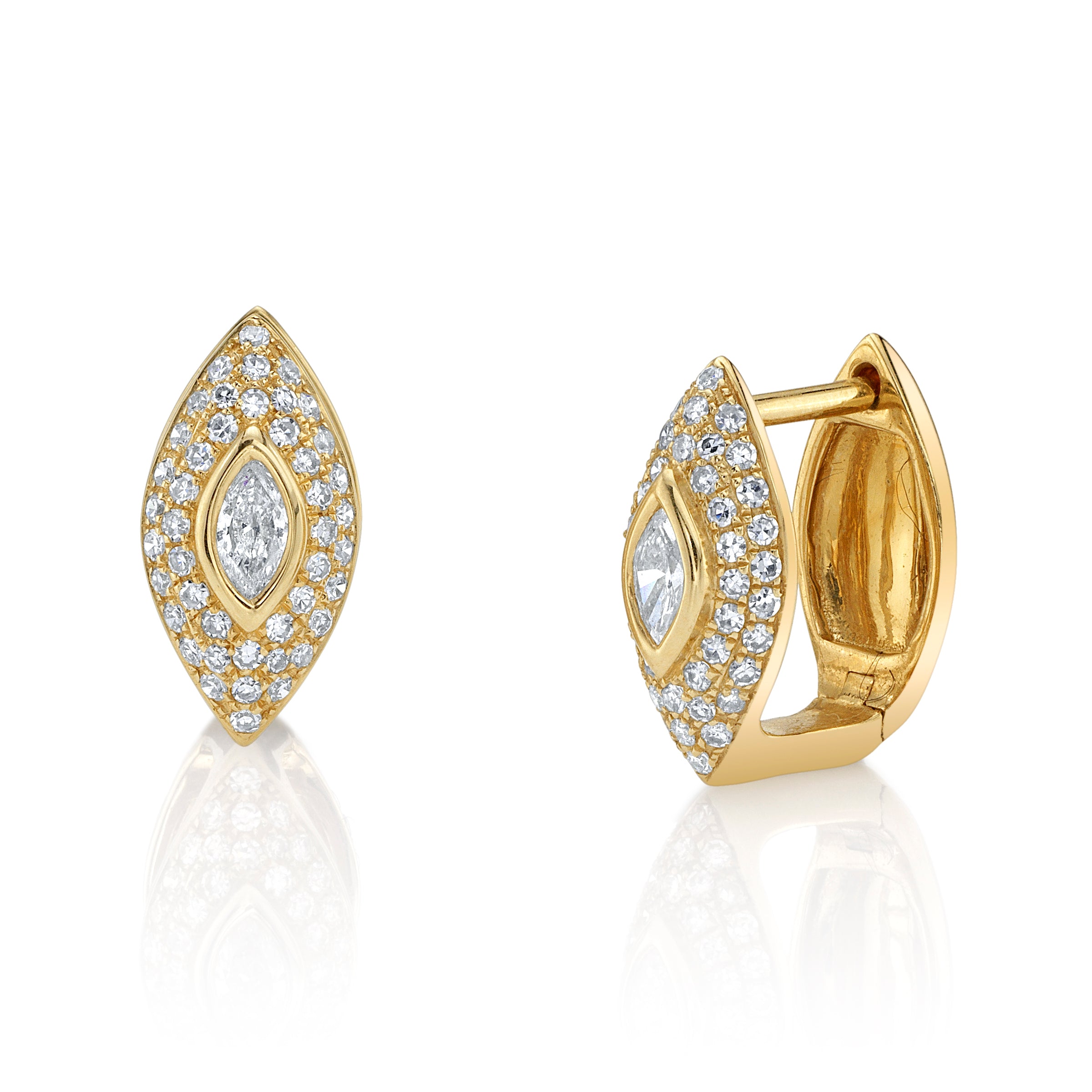 Third Eye Diamond Pave Stud Stud Earrings Roseark Deux Pair